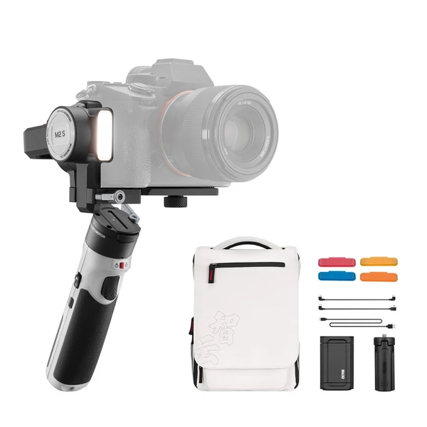 EU ECO Raktár - ZHIYUN CRANE-M2 S kompakt kézi 3 tengelyes kardánstabilizátor készlet LED Világítással Beépített Akkumulátorral - Fekete