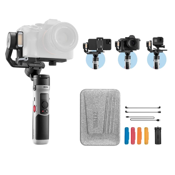 EU ECO Raktár - ZHIYUN CRANE-M2 S Kompakt kézi 3 tengelyes Kamera Stabilizátor Beépített Akkumulátorral - Fekete