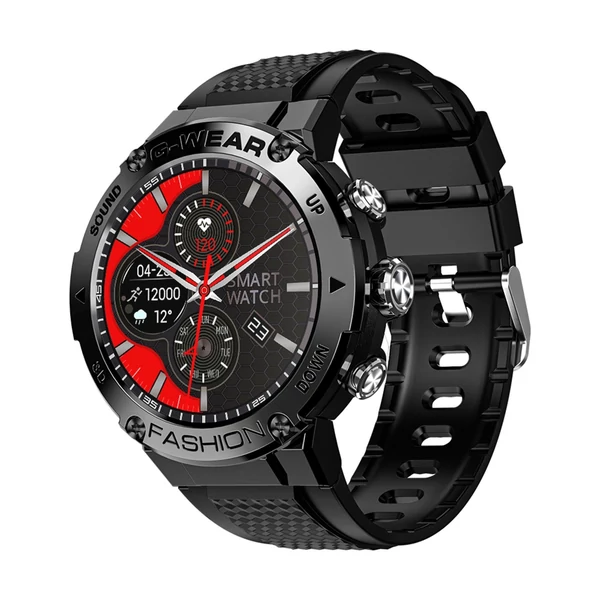 EU ECO Raktár - LOKMAT ATTACK 5 Smart Sports Watch 1.32'' TFT Teljes-Érintőkijelzővel Rendelkező 360*360 Vezetéknélküli IP67 Vízálló Sport Okosóra - Fekete