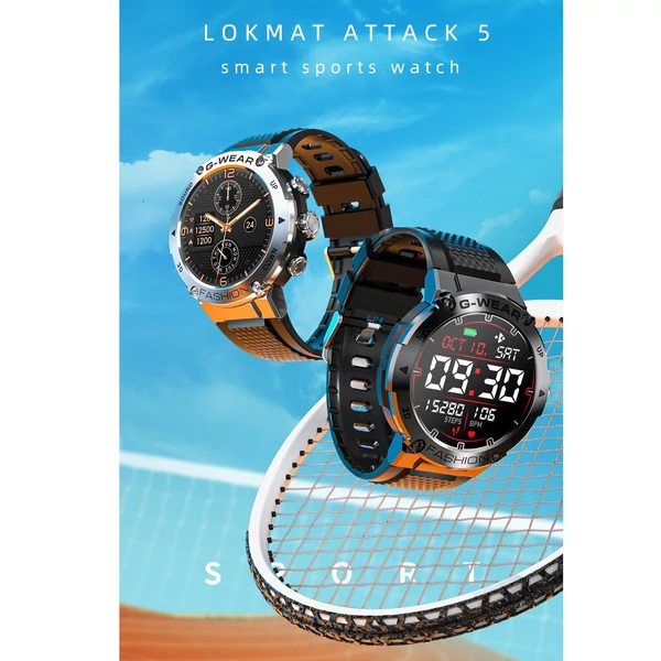 EU ECO Raktár - LOKMAT ATTACK 5 Smart Sports Watch 1.32'' TFT Teljes-Érintőkijelzővel Rendelkező 360*360 Vezetéknélküli IP67 Vízálló Sport Okosóra - Ezüst