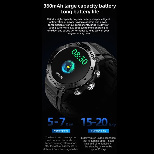 EU ECO Raktár - LOKMAT ATTACK 5 Smart Sports Watch 1.32'' TFT Teljes-Érintőkijelzővel Rendelkező 360*360 Vezetéknélküli IP67 Vízálló Sport Okosóra - Ezüst