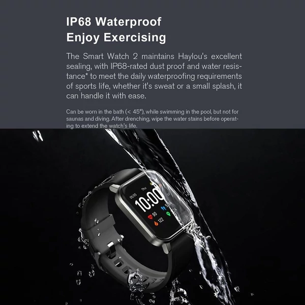 Haylou LS02 Smart Watch 2 Vezetéknélküli Sporttevékenységmérő Okosóra - Fekete