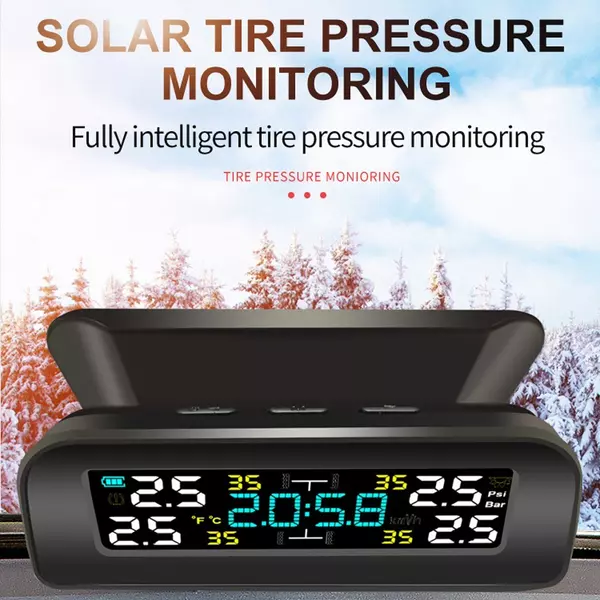 Vezetéknélküli Autó napelemes gumiabroncsnyomás-ellenőrző rendszer (külső Érzékelő) - Fekete