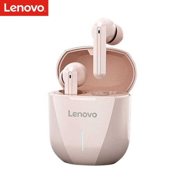 Lenovo XG01 Vezetéknélküli True Wireless Bluetooth Gaming Fülhallgató Töltő Tokkal - Rózsaszín