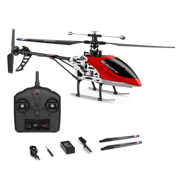 EU ECO Raktár - WLtoys V912-A 2.4GHz 4CH Távirányítós Vezetéknélküli RC Helikopter - Piros