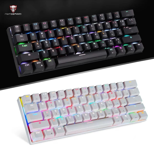 EU ECO Raktár - MOTOSPEED CK62 BT3.0 Mechanikus Gamer Billentyűzet RGB Háttérvilágítással - Fehér