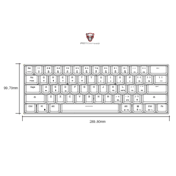 EU ECO Raktár - MOTOSPEED CK62 BT3.0 Mechanikus Gamer Billentyűzet RGB Háttérvilágítással - Fehér