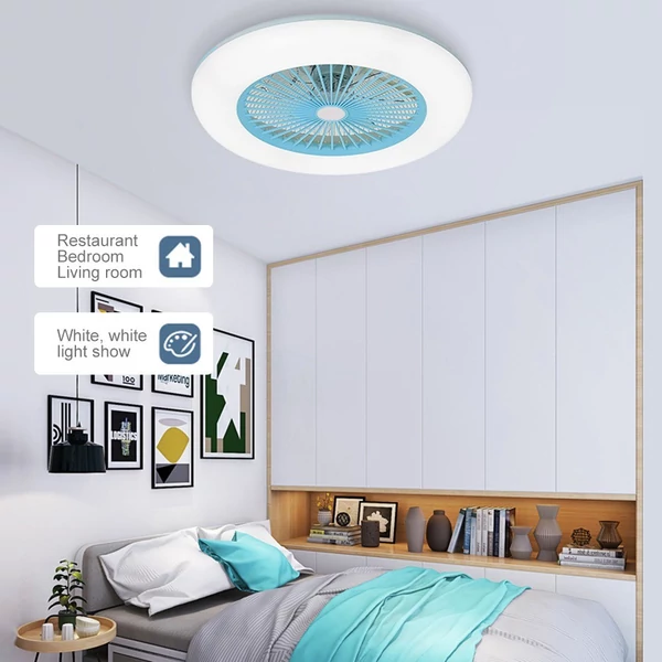 EU ECO Raktár - Vezetéknélküli Okos Mennyezeti ventilátor LED világítással - Szürke