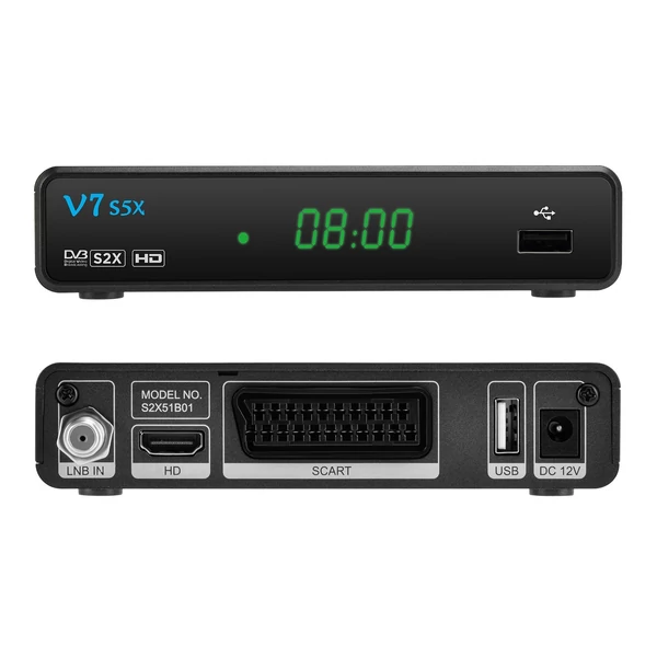 EU ECO Raktár - GTMEDIA V7 S5X DVB-S/S2/S2X Signal Receiver H.265 Decoder TV Box - Fekete