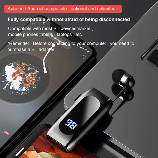 K55 Wireless Business BT5.2Vezetéknélküli Bluetooth Fülhallgató Töltő Tokkal - Fekete