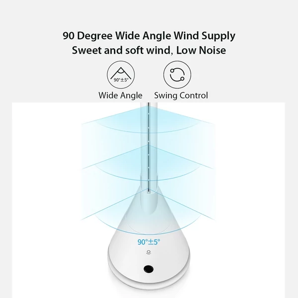 EU ECO Raktár - Leshow intelligens lapát nélküli álló ventilátor - Fehér