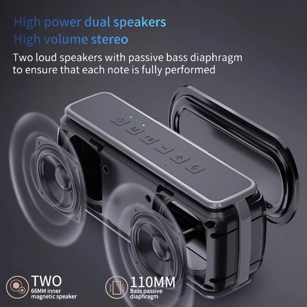 Cyboris V7 Pro vezeték nélküli hangszóró 50W Bluetooth 5.0 Dual Speaker Subwoofer DSP HD hangzás 6600mAh Több hangeffektus AUX TF támogatás - Kék