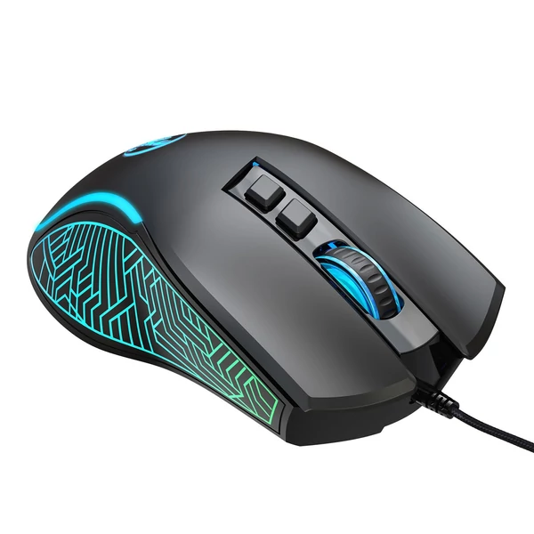 HXSJ X100 Vezetékes Gaming Ergonómikus Egér RGB Világítással Állítható DPI Sebességgel - Fekete