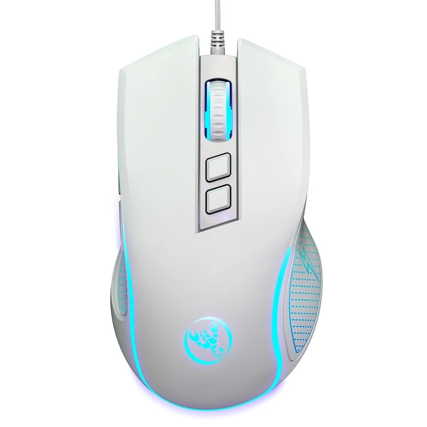 HXSJ X100 Vezetékes Gaming Ergonómikus Egér RGB Világítással Állítható DPI Sebességgel - Fehér