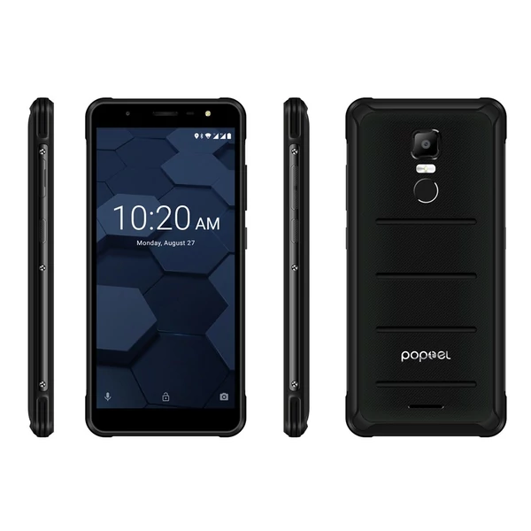 EU ECO Raktár - Poptel P10 4G Okostelefon 64GB RAM + 4GB ROM 13MP Kamera 5.5Inch HD Kijelzővel IP68 Vízálló Android 8.1 MT6763 Octa Core - Fekete