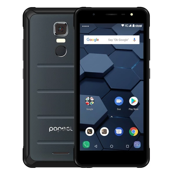 EU ECO Raktár - Poptel P10 4G Okostelefon 64GB RAM + 4GB ROM 13MP Kamera 5.5Inch HD Kijelzővel IP68 Vízálló Android 8.1 MT6763 Octa Core - Szürke