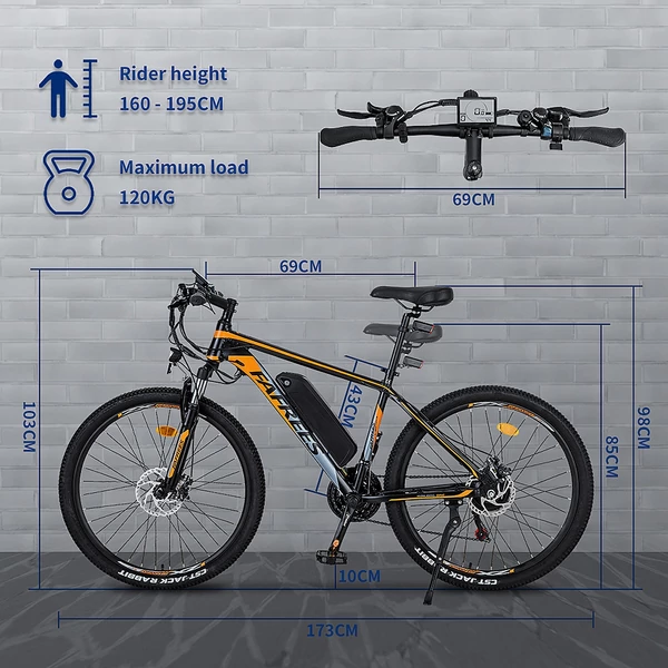 FAFREES 26 Hailong One elektromos kerékpár 36V 250W 10AH akkumulátor Max sebesség 25km/h - Fekete