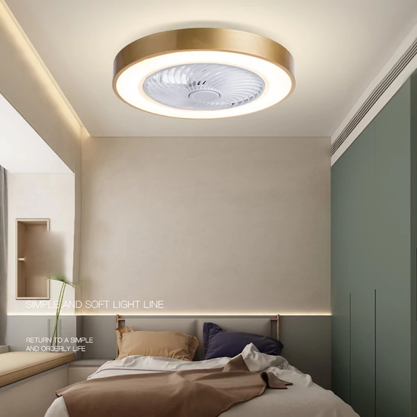 EU ECO Raktár - Lixada FS0030 Mennyezeti ventilátor Távirányítható LED Lámpával - Arany