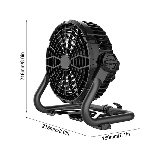 EU ECO Raktár - 2-in-1 Kempingventilátor LED-del - Fekete