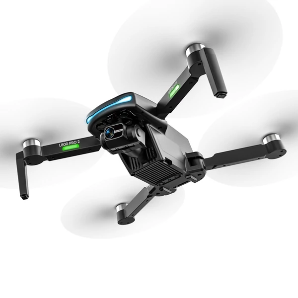 L800 PRO 2 5G WIFI FPV GPS 4K kamera RC Drón 3 tengelyes karmantyú tárolótáskával - akadálykerülő nélkül - Fekete