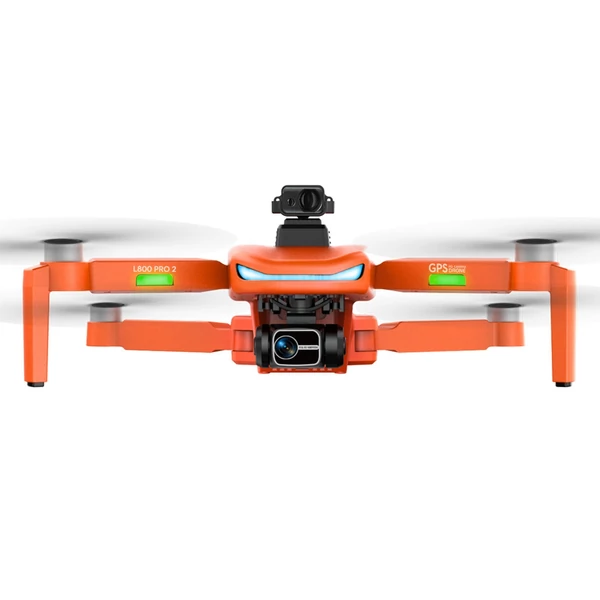 L800 PRO 2 5G WIFI FPV GPS 4K kamera RC Drón 3 tengelyes karmantyú tárolótáskával - akadálykerülővel - Narancs