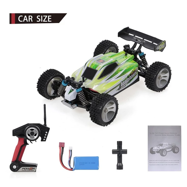 WLtoys A959-B 1:18 2.4GHz RC autó 4WD 70KM/H Off Road - Zöld