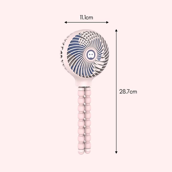 Hordozható mini babakocsi ventilátor 3 fokozatban állítható - Pink