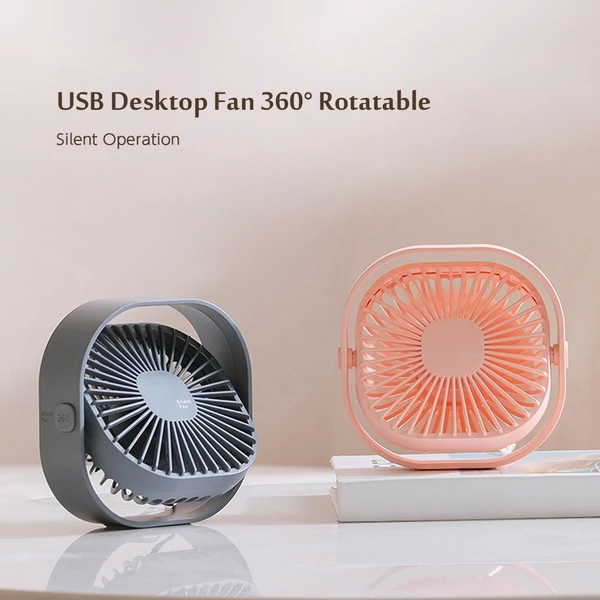 USB mini asztali ventilátor 360°-ban forgatható, csendes, 3 sebességes vezérlés otthoni irodai kollégiumi használatra - Sötét kék