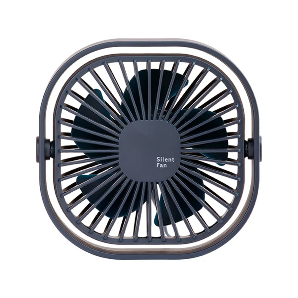 USB mini asztali ventilátor 360°-ban forgatható, csendes, 3 sebességes vezérlés otthoni irodai kollégiumi használatra - Sötét kék