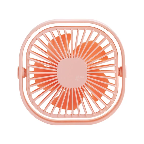 USB mini asztali ventilátor 360°-ban forgatható, csendes, 3 sebességes vezérlés otthoni irodai kollégiumi használatra - Pink