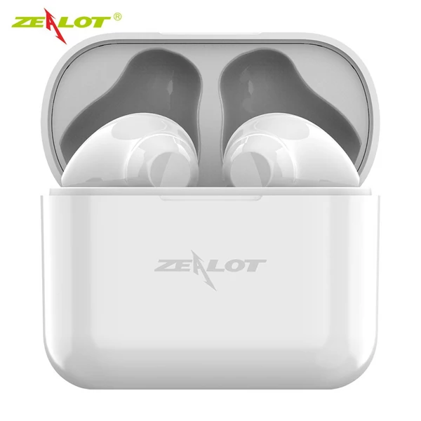 ZEALOT T3 True Wireless Vezetéknélküli Bluetooth Fülhallgató Töltő Tokkal - Fehér