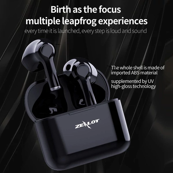 ZEALOT T3 True Wireless Vezetéknélküli Bluetooth Fülhallgató Töltő Tokkal - Fehér