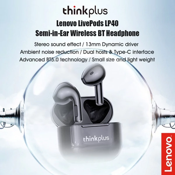 Thinkplus LivePods LP40 Semi-in-ear Vezetéknélküli Bluetooth Sport Fülhallgató - Fehér