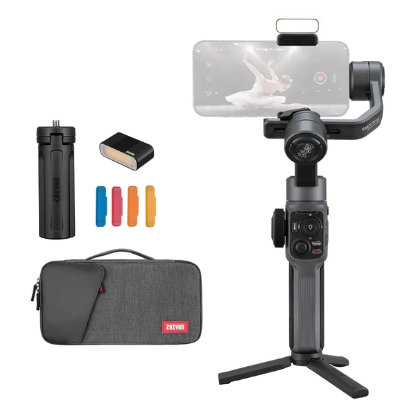 EU ECO Raktár - ZHIYUN Smooth 5 Kézi 3Tengelyes Mobiltelefon Stabilizátor Gimball - Fekete