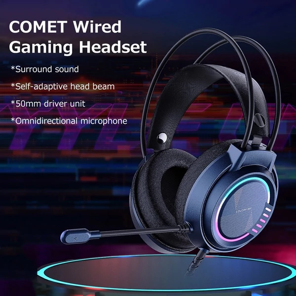 EU ECO Raktár - Colorful Comet Vezetéknélküli Fejhallgató Headset Beépített Mikrofonnal - Fekete