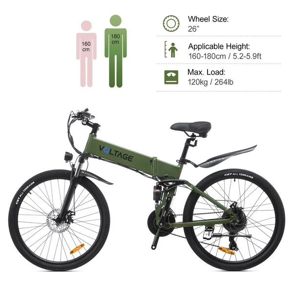 EU ECO Raktár - KAISDA K1V Folding Eleketromos Kerékpár 36V 250W Motorrla 10.4AH Akkumulátorral 25km/h Maximális Sebességgel - Zöld