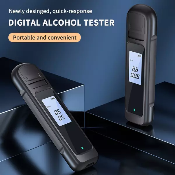 Breathalyzer Digitális Alkoholtesztelő LCD Háttérvilágítással - Fekete