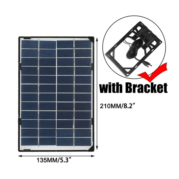 12V 6W DIY vízálló napelem kültéri biztonsági kamerához utcai világításhoz egyenáramú kimenettel