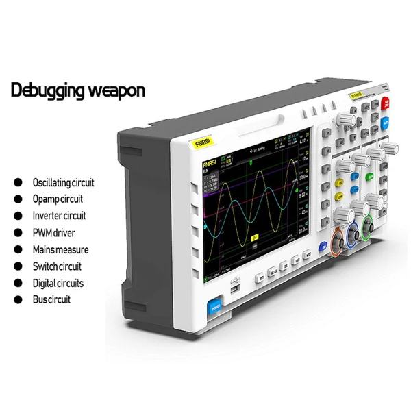 FNIRSI-1014D 7 hüvelykes TFT LCD kijelző kettő az egyben kétcsatornás bemeneti jelgenerátor hordozható asztali oszcilloszkóp