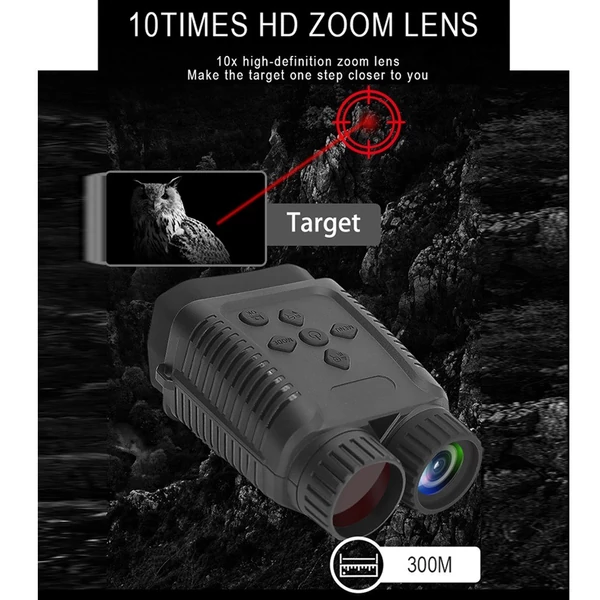 1080P mini éjszakai távcső 4X digitális zoom IP54 vízálló 300 m teljes sötét látótávolság vadászatra, csónakázásra, utazásra