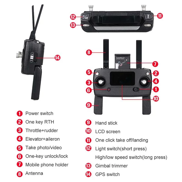 MJX Bugs 19 B19 5G wifi GPS 4K kamerás drón összecsukható UAV kefe nélküli motorral körbefutó módban/fixpontos repülés tárolótáskával