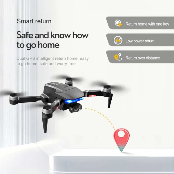 LSRC S7S GPS 5G Wifi FPV 4K kamera RC Drone 3 tengelyes gimbal kefe nélküli motoros quadkopter tárolótáskával - 1 akkumulátor