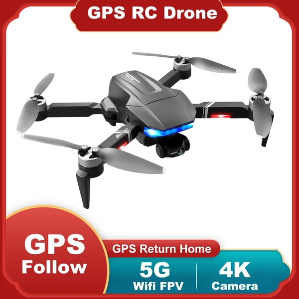 LSRC S7S GPS 5G Wifi FPV 4K kamera RC Drone 3 tengelyes gimbal kefe nélküli motoros quadkopter tárolótáskával - 1 akkumulátor