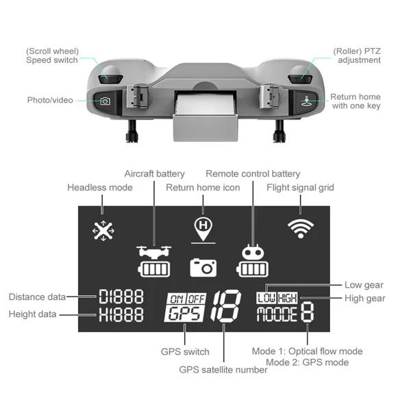 LSRC S7S GPS 5G Wifi FPV 4K kamera RC Drone 3 tengelyes gimbal kefe nélküli motoros quadkopter tárolótáskával - 1 akkumulátor