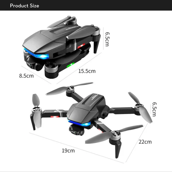 LSRC S7S GPS 5G Wifi FPV 4K kamera RC Drone 3 tengelyes gimbal kefe nélküli motoros quadkopter tárolótáskával - 2 akkumulátor