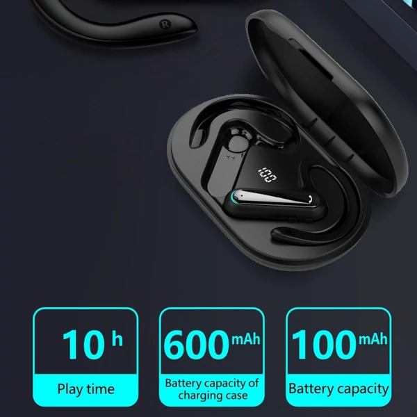 FW5 BT5.2 vezeték nélküli headset töltődobozzal LED kijelző CVC zajszűrő 600mAh akkumulátor