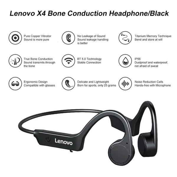 Lenovo X4 Bone Conduction vezetéknélküli Bluetooth 5.0 fülhallgató