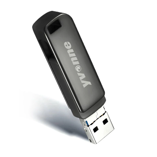 yvonne Y40D USB3.0 nagy sebességű forgó USB Type-C / Micro USB OTG flash meghajtó - Fekete 128 GB