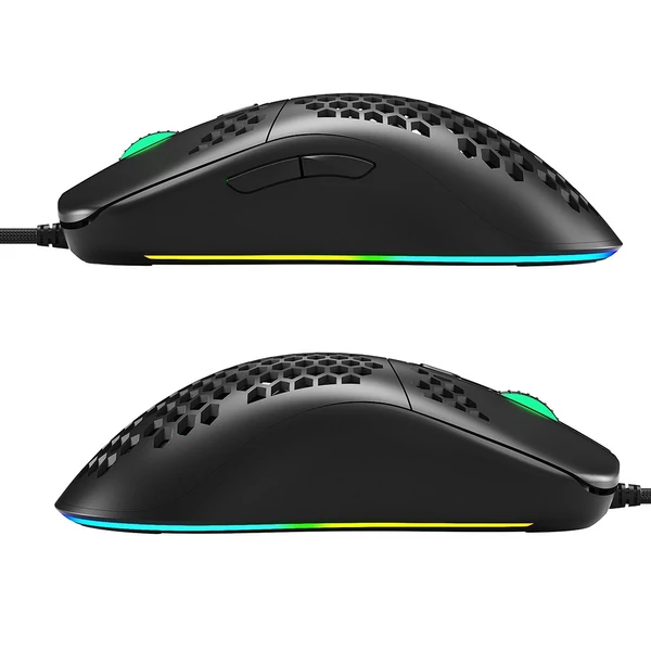 iBlancod GM01 USB Vezetékes Gamer Egér RGB Háttérvilágítással Állítható DPI Értékkel - Fekete