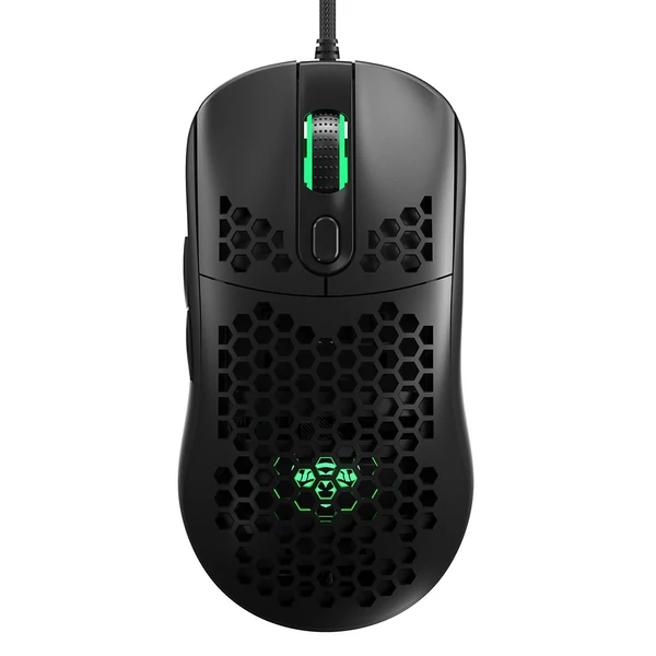 iBlancod GM01 USB Vezetékes Gamer Egér RGB Háttérvilágítással Állítható DPI Értékkel - Fekete